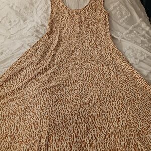Old Navy Tan and White Maxi Dress